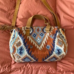 Bohemian Woven Aztec Satchel Bag